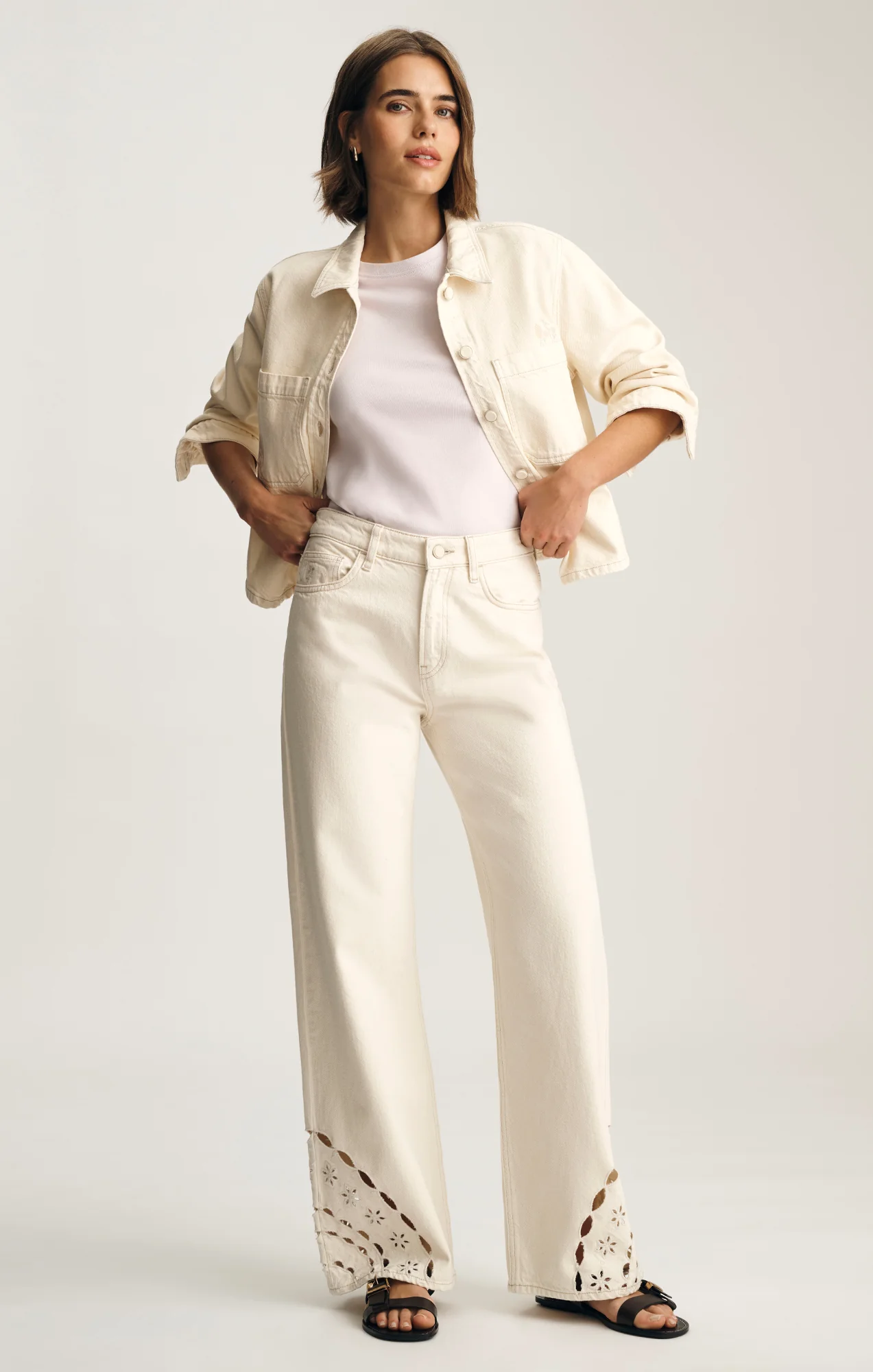 MALIBU WIDE LEG IN CREAM DENIM